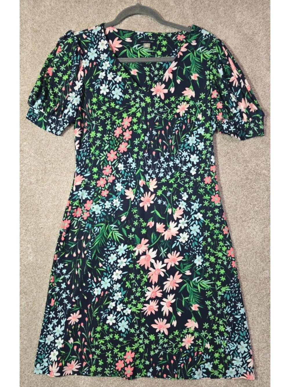 Tommy Hilfiger Jersey Dress Garden Path Floral Lightweight Wrinkle Free Women 6